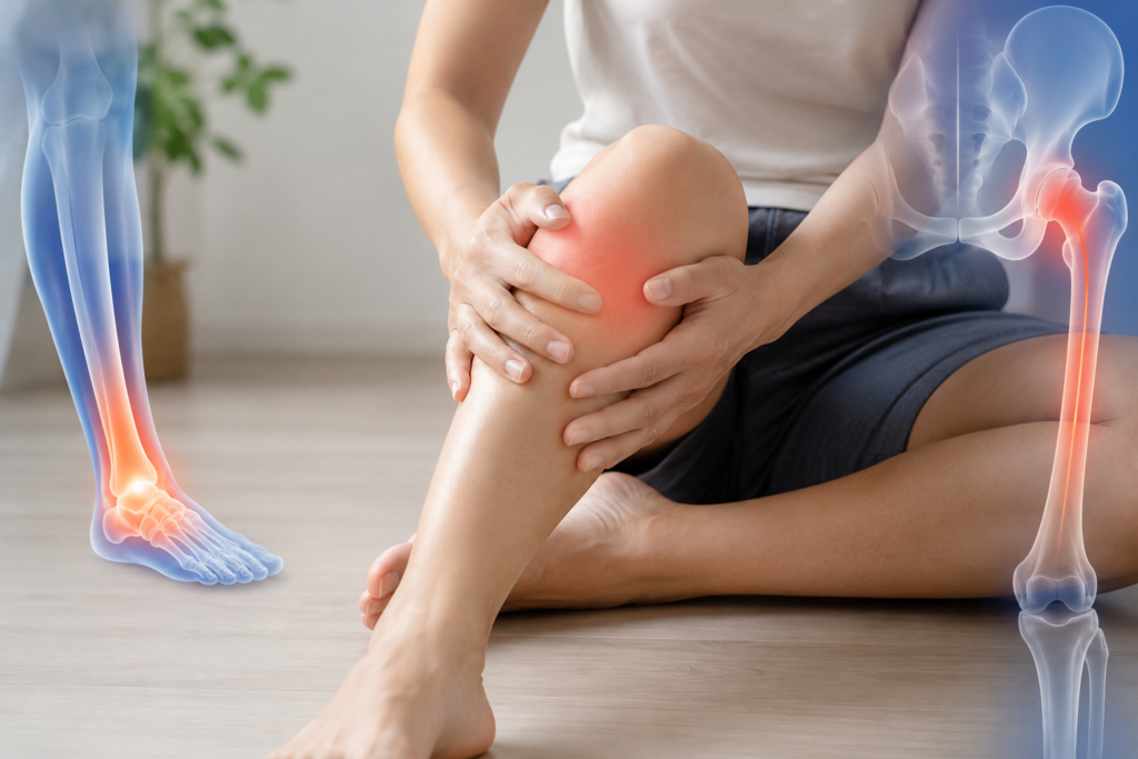 左膝を曲げると痛いのはなぜ？足首の捻挫歴から考える膝痛